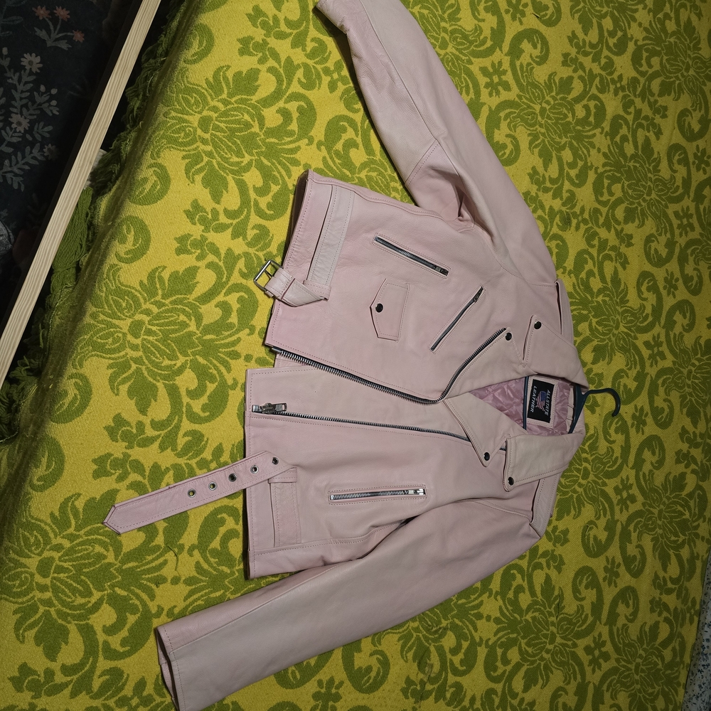Elegant Pink Leather Jacket for Women